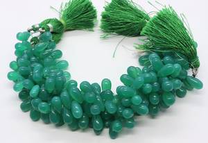 Cuentas de ónix verde natural en forma de lágrima, lisas, de 6x9 mm, cuentas de ónix en forma de gota, cuentas de ónix verde natural en forma de lágrima para la fabricación de joyería. - Product Image 2