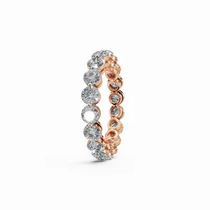 IGI Certified VVS Clarity Radiance Lab Grown Diamond Eternity Band Round Brilliant Cut 18kt Gold Luxury <b>Ring</b> for Women - Product Image 2