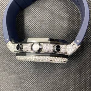 นาฬิกาควอตซ์หรูหราประดับเพชรโมอิสซาไนต์ VVS1 ทรงเหลี่ยมบริลเลียนท์ แฟชั่นธุรกิจ ฮิปฮอป สายโลหะผสมประดับเพชร - Product Image 6