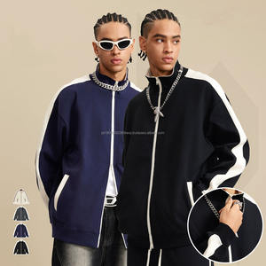440G Heavyweight Full Face Zip up Hoodies y Jogger Set Custom Contraste Sports Chándal Fabricante - Product Image 2