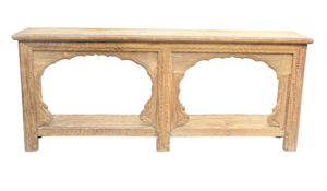 Haswani Handicrafts Hand Carved Wooden Arch <b>Console</b> <b>Table</b> <b>Rustic</b> Vintage Style Decorative Wooden <b>Console</b> <b>Table</b> - Product Image 2