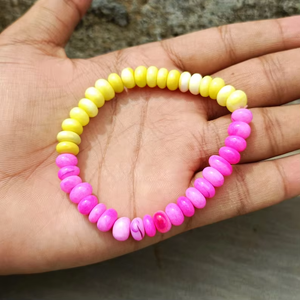 Natural Multi Color Opal Rondelle <b>Beaded</b> <b>Bracelet</b> Smooth Gemstone <b>Bracelet</b> Candy Opal Jewelry Wholesale Price Bulk For <b>Men</b> Women - Product Image 2