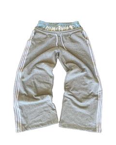 Pantalon de survêtement double taille délavé à l'acide pour hommes jambe large délavée Baggy Streetwear Joggers et pantalons empilés - Product Image 1