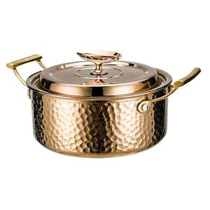 Casserole traditionnelle en cuivre avec couvercle et poignées en laiton, fabrication artisanale, style vintage, ustensiles de cuisine pour hôtel, restaurant et cuisine domestique - Product Image 5