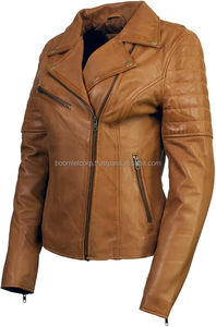 Servicio OEM chaqueta de cuero para mujer chaqueta de motorista para mujer Chaquetas transpirables e impermeables para mujer por Boomletcorp. - Product Image 4