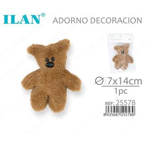 Orsetto decorativo in peluche Ilan 17x14cm per decorazioni domestiche - Product Image 3