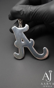 Pendentif initial en argent sterling 925 plaqué or, serti de moissanite, style hip-hop, personnalisé, unisexe - Product Image 2