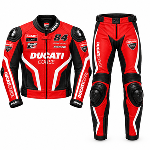 ชุดแข่งรถมอเตอร์ไซค์หนัง Ducati Corse แบบสั่งทำพิเศษ พิมพ์ลายดิจิตอลหมายเลข 84 หนังกันน้ำ แขนยาวเต็มตัว พร้อมอุปกรณ์ป้องกัน - Product Image 1