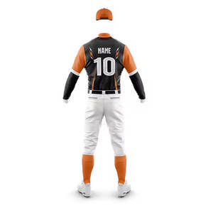 Custom Baseball Uniform Men's Full Sleeve Jersey With Number 10 And Name Sublimated Print Polyester Moisture Wicking All Seasons - Product Image 6