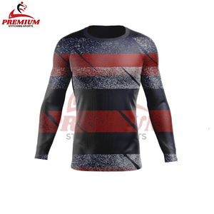 T-shirt de compression à manches longues pour homme en polyester et élasthanne imprimé par transfert thermique 2026 pour l'entraînement sportif (couche de base) - Product Image 4