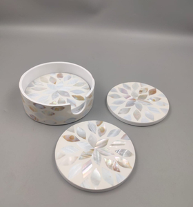 Elegant Mother Of Pearl <b>Coaster</b> 300mm Diameter Non Slip Mats Coffee And Tea Cups Mother of Pearl Tea <b>Coaster</b> <b>Set</b> - Product Image 4