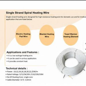 Cable Eléctrico Blanco en Espiral, Conductor de Cobre, Aislamiento de PVC, Trenzado, 450V, para Uso en Edificios - Product Image 2