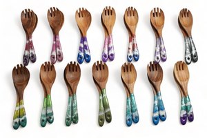 Cubiertos de resina, cubiertos blancos, cubiertos negros, cubiertos de colores, cubiertos estampados, cubiertos de diseño, cubiertos hechos a mano, Time 2 Decor - Product Image 5