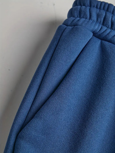 Survêtement unisexe bleu et blanc à blocs de couleur, sweat à capuche zippé à manches longues et pantalon à cordon de serrage, tenue décontractée pour l'automne - Product Image 4