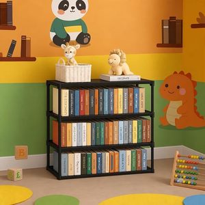 <b>Modern</b> Metal 4-Tier Bookcase Freestanding Space Saving <b>Shelf</b> for Home Office - Product Image 2