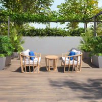 Ensemble de jardin extérieur confortable et contemporain en bois d'acacia, 4 pièces avec garantie d'un an