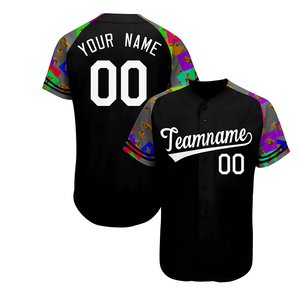 เสื้อเบสบอลแบบกำหนดเอง สีดำม่วง พิมพ์ลายแบบซับลิเมชั่น ชื่อทีม หมายเลข เสื้อเบสบอลแขนสั้นระบายอากาศได้ดี - Product Image 3