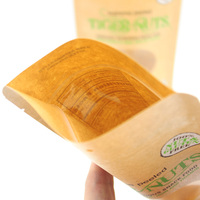 Sac en papier écologique de qualité alimentaire, personnalisable, emballage kraft avec fermeture éclair et fenêtre transparente pour aliments secs