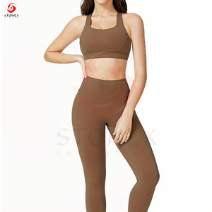 2pcs Yoga Set Women Gym Set Workout Clothes Sports Suits High Waist Leggings <b>Cross</b> Straps Fitness Bra <b>Top</b> Running Yoga Set - Product Image 1