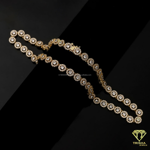 Collier classique en argent sterling 925 avec des pierres de diamants de laboratoire radieuses en or, idéal pour la bijouterie - Product Image 4