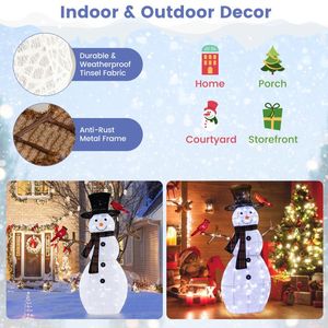 Muñeco de Nieve Iluminado de 4.2 Pies con Pájaros Rojos, Decoración Navideña Inflable para Jardín - Product Image 4