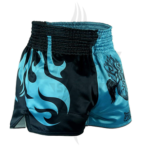 Shorts de boxe unisexes de bonne qualité, impression de logo personnalisée, extensible, respirant, séchage rapide, 100% polyester, entraînement MMA - Product Image 5