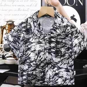 เสื้อเชิ้ตเด็กชายแขนสั้นพิมพ์ลายตัวอักษร ปกคอพับ ลำลอง ทรงปกติ ผ้าทอ - Product Image 3