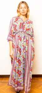 Vestido Kaftan de Algodón con Estampado a Mano, Talla Única, Estilo Boho Chic, Ropa de Resort India - Product Image 5