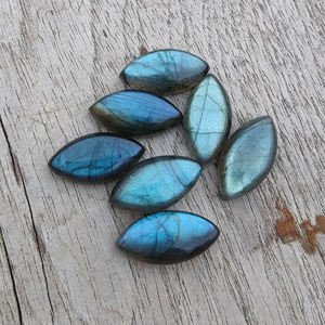 Pierre précieuse naturelle de labradorite polie, forme marquise, éclat bleu, pierre en vrac pour la fabrication de bijoux, toutes tailles disponibles, vente en gros - Product Image 1