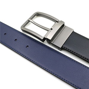 Ceinture pour homme avec boucle à ardillon, double face, en cuir véritable, de bonne qualité et confortable. - Product Image 6