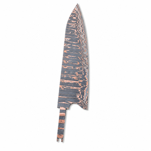 Burraq DIY OEM Custom Handmade Damascus Copper Steel 0.5mm Thick Straight Edge <b>Clip</b> Point Blank Blade Knife 7.5 Inches Camping - Product Image 2