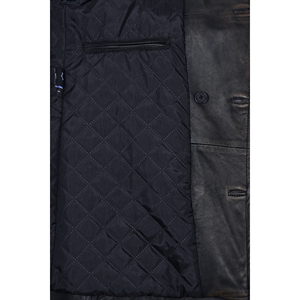 Custom 100% <b>Mens</b> Genuine Napa Leather <b>Pea</b> <b>Coat</b> Double Breasted <b>Coat</b> Classic Lapel Collar Soft Real Leather Dr-Who German <b>Coat</b> - Product Image 3