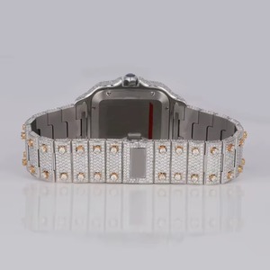 Reloj Mecánico de Diamantes de Lujo de la Mejor Calidad de Exportación India para Hombre, Correa de Goma, Moissanita VVS1, Color DEF, Fabricante Indio - Product Image 3