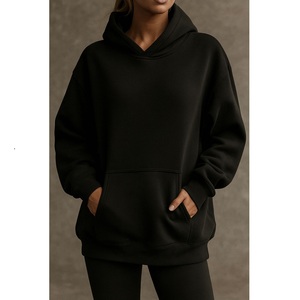 Sweat à capuche oversize en polaire épaisse à manches longues pour femme avec logo frontal, idéal pour les sports d'hiver – Exportation du Bangladesh - Product Image 1