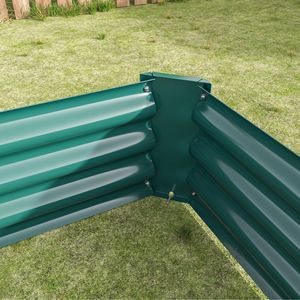 Fioriera Rettangolare Rialzata in Metallo per Esterni 6x3x1 piedi per Fiori, Verdure e Piante - Verde per Vivere all'Aperto - Product Image 4