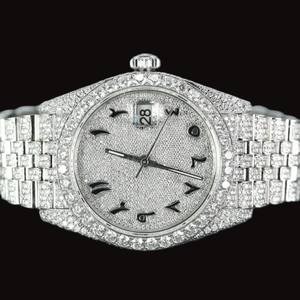 Factory Made Fully Iced Out Moissanite Diamond Hip Hop Style <b>Arabic</b> Numerals Glass Dial Fashion Man's Luxury <b>Watch</b> - Product Image 1