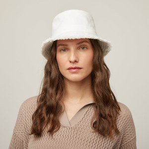 2026 Wholesale Frayed Raw Hem White denim Bucket <b>Hat</b> Cotton Vintage Distressed Fisherman <b>Hat</b> <b>Men</b> Women - Product Image 1