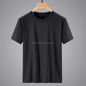 T-shirt pour homme en coton 100% et soie glacée, à séchage rapide, respirant, à manches courtes, style streetwear, coupe ample, avec logo personnalisé OEM - Product Image 3