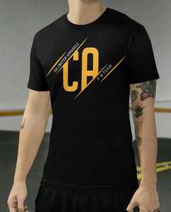 เสื้อยืดคอกลมแขนสั้นสีดำสำหรับผู้ชายทรงปกติพิมพ์ลายตัวอักษรสไตล์สตรีท - Product Image 4