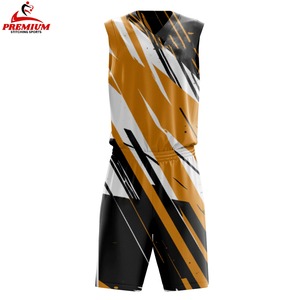 Uniformes de basketball personnalisés en gros, imprimés par sublimation, logo brodé, anti-UV, séchage rapide, grandes tailles, respirants, service OEM - Product Image 3