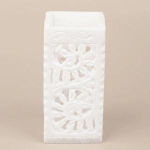 Portalápices y bolígrafos de mármol blanco tallado a mano y grabado, organizador de escritorio Art Deco para decoración de Pascua y regreso a clases - Product Image 4