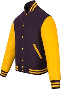 Varsity Letter Man <b>Jacket</b> Autumn Knitted Bomber <b>Jacket</b> with Linen and Nylon Lining Cotton Filling - Product Image 3