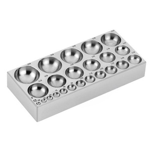 Flat Steel Dapping Block 27 Depressions Cavity Hall Flat Dapping Doming Block for Jewelry Making Metal Forming <b>Tool</b> Shaping Die - Product Image 5