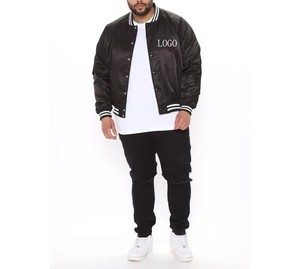 Blouson bomber noir pour homme, couleur unie, rembourrage en polyester, style décontracté, logo sur le devant, col rabattu, coupe classique, vêtement d'automne - Product Image 2