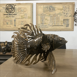 Escultura de Pez de Hierro Forjado, Moderna, Antigua, Resistente a la Intemperie, para Decoración del Hogar, Regalos, Artesanías, Feng Shui, Diseño 3D Personalizable - Product Image 2