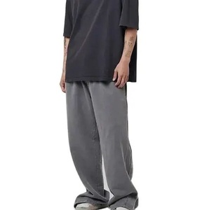 Premium Quality Plus Size <b>Men</b> Flared Joggers Pants Breathable Soft Baggy <b>Wide</b> Straight <b>Leg</b> Pants Sweatpants With Drawstring - Product Image 6