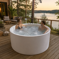 Bain de spa extérieur autoportant Ploutara sur mesure pour villa, coque en acrylique premium, jets d'hydro-massage, espace de trempage ergonomique