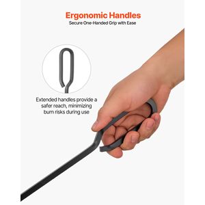 5 PCS Fireplace Tool Set with Four Prong Stand <b>Fire</b> Place <b>Poker</b> Wrought Iron Ash Shovel Brush Tongs-Premium Accessory Holder - Product Image 4