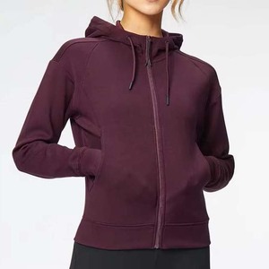 Chaqueta Cortavientos con Capucha para Mujer, Manga Larga, Color Sólido, Cierre de Cremallera, para Otoño, 100% Poliéster, Forro Tejido - Product Image 3