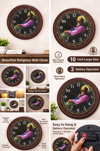 นาฬิกาแขวนผนังสำนักงานลายศิลปะพระเยซูสมัยใหม่ พร้อมบริการปรับแต่งและพิมพ์ข้อความสำหรับเทศกาลวันขอบคุณพระเจ้าและเปิดเทอม - Product Image 2